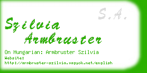 szilvia armbruster business card